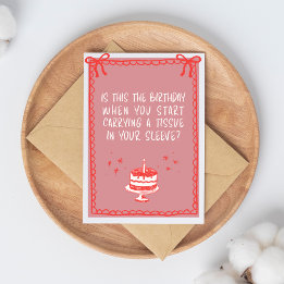 Pink and Red Sketch Bows & Cake Funny Adult Karte