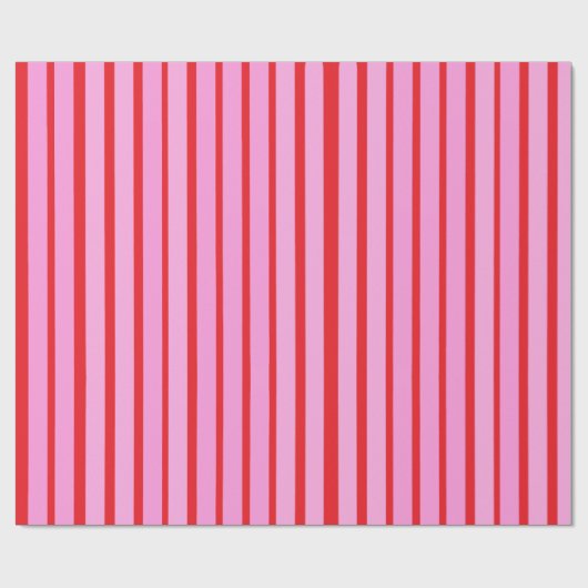 Pink and Red Stripes  Geschenkpapier (Flach)