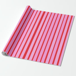 Pink and Red Stripes  Geschenkpapier