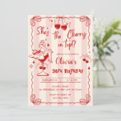 Pink and Red Valentines day 30th Birthday Party Einladung (Stehend Vorderseite)