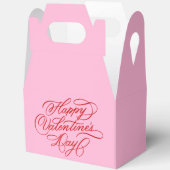 Pink and Red Valentines Day Calligraphy Geschenkschachtel (Offen)
