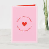 Pink And Red Valentine's Day Love & Gratitude  Karte (Vorderseite)