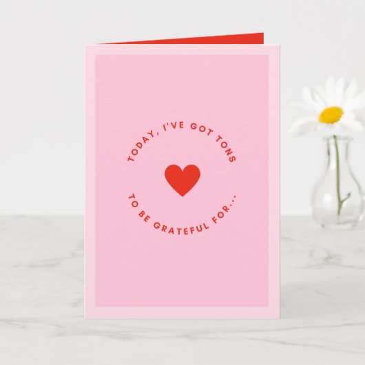 Pink And Red Valentine's Day Love & Gratitude  Karte (Kleine Pflanze)