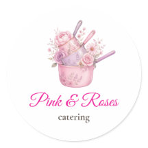 Pink and Roses Catering Geschäft Markenaufkleber