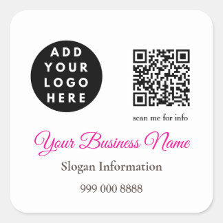 Pink and Roses Catering-Geschäft QR-Code-Aufkleber Quadratischer Aufkleber