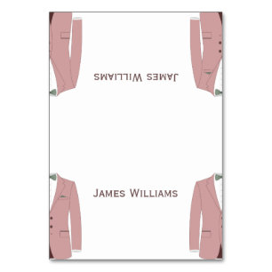 Pink and Sage Gay Wedding Place Cards Tischnummer
