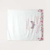 Pink and Silver Mis Quince Quinceañera Backdrop Wandteppich (Vorderseite (Horizontal))