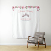 Pink and Silver Mis Quince Quinceañera Backdrop Wandteppich (Beispiel)