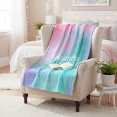Pink and Teal Watercolor Custom Fleece Blanket