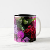 Pink and Violet Bouquet Photo Zweifarbige Tasse (VorderseiteRechts)