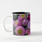 Pink and Violet Bouquet Photo Zweifarbige Tasse (Links)