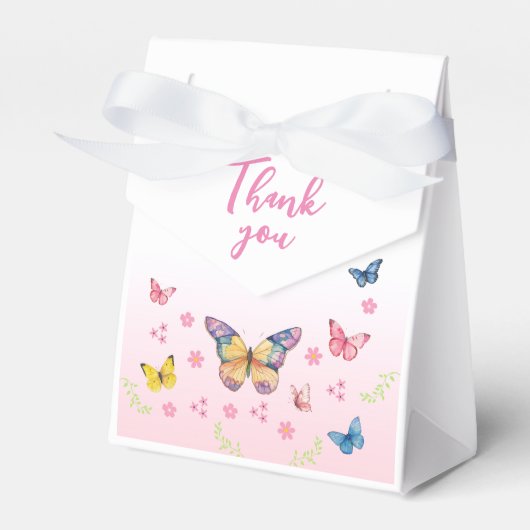 Pink and Whimsical Butterfly Baby Duschbox Geschenkschachtel (Vorderseite)