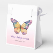Pink and Whimsical Butterfly Baby Duschbox Geschenkschachtel (Rückseite)