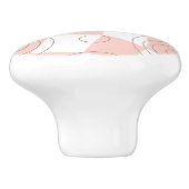Pink and White Abstract Keramikknauf (Seitenansicht)