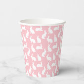 Pink And White Bunny Rabbit Pattern Happy Easter Pappbecher (Rückseite)
