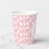 Pink And White Bunny Rabbit Pattern Happy Easter Pappbecher (Rechts)