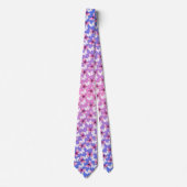 Pink and White Butterfly Pattern Neck Tie Krawatte (Vorderseite)