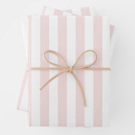 Pink and White Cabana Stripes Palm Beach Geschenkpapier Set
