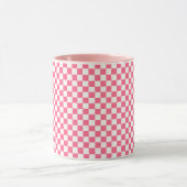 Pink and White Checkered Pattern Tasse (Zentrum)