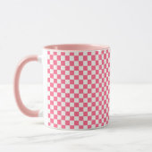 Pink and White Checkered Pattern  Tasse (Links)