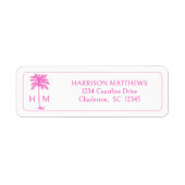 Pink and White Coastal Palmetto Palm Monogram (Vorne)