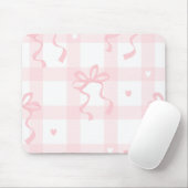 Pink and White Coquette Themed Mouse Pad Mousepad (Mit Mouse)