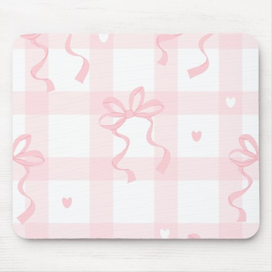 Pink and White Coquette Themed Mouse Pad Mousepad (Vorne)