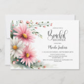Pink and White Daisies Bridal Shower Einladung (Vorderseite)