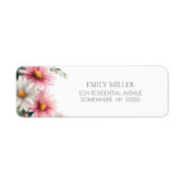 Pink and White Daisies Return Address Label (Vorne)