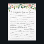 Pink and White Flower Wedding Advice Cards Postkarte<br><div class="desc">Our pink and white flower fill-in-the-blank advice cards are a fun activity to have a wedding recption or bridal shower. You can ändert das heading wording if you would like by using Zazzle's "Persalize this template" tool. Be sure to check out our large selection of coordinating items by browsing the...</div>