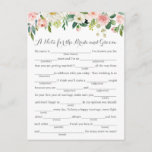 Pink and White Flower Wedding Advice Cards Postkarte<br><div class="desc">Our pink and white flower fill-in-the-blank advice cards are a fun activity to have a wedding recption or bridal shower. You can ändert das heading wording if you would like by using Zazzle's "Persalize this template" tool. Be sure to check out our large selection of coordinating items by browsing the...</div>