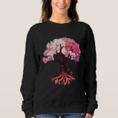 pink and white flowers cherry blossom tree of life sweatshirt (Vorderseite)