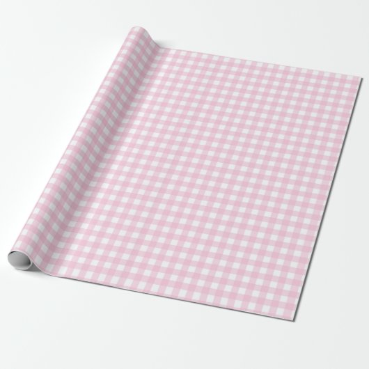 Pink and White Gingham Geschenkpapier (Ungerollt)