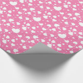 Pink and White Hearts Wrapping Paper Geschenkpapier (Ecke)