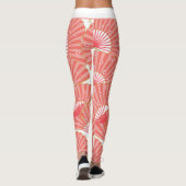 Pink and White Japanese Pattern Leggings (Rückseite)