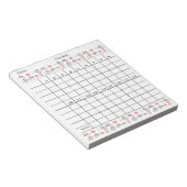 PINK AND WHITE LADY GOLFER SCORE CARD PAD NOTIZBLOCK (angewinkelt)