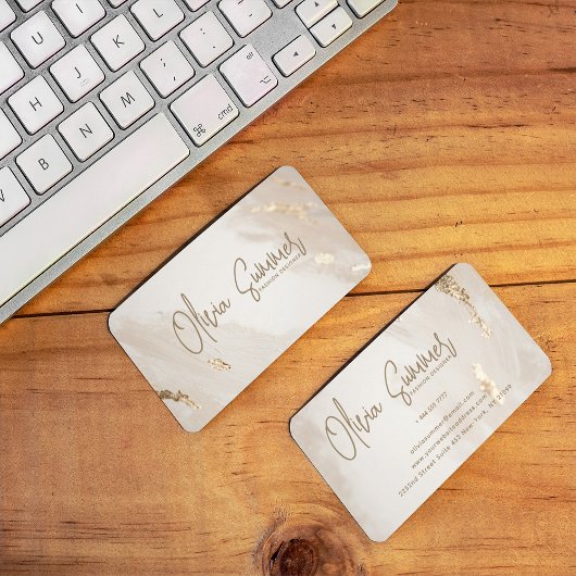 Pink And White Minimalist  Visitenkarte