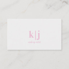 Pink and white Monogram Makeup Artist Visitenkarte