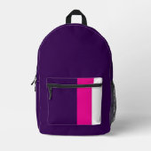 Pink and White on Navy Bedruckter Rucksack (Vorderseite)