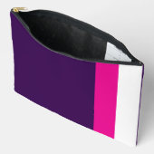 Pink and White on Navy Large Zubehörtasche (Offen)