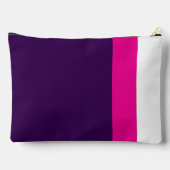 Pink and White on Navy Large Zubehörtasche (Rückseite)