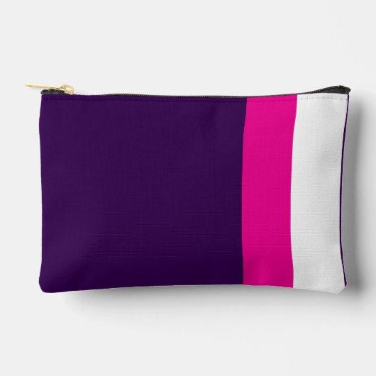 Pink and White on Navy Small Zubehörtasche (Vorderseite)