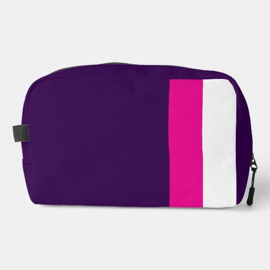 Pink and White on Navy Waschbeutel (Vorderseite)