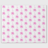 Pink and White Palm Palmetto Tree Geschenkpapier (Flach)