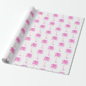 Pink and White Palm Palmetto Tree Geschenkpapier (Ungerollt)