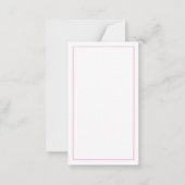 Pink and White Palm Palmetto Tree Monogram Mitteilungskarte (Rückseite)