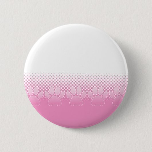 Pink And White Paws With Newsprint Background Button (Vorderseite)