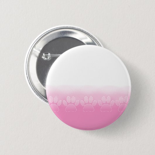 Pink And White Paws With Newsprint Background Button (Vorne & Hinten)