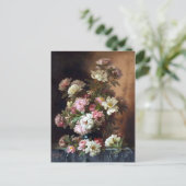 Pink and White Peony Fine Art Postcard Postkarte (Stehend Vorderseite)