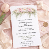 Pink and White Peony Wedding Einladung
